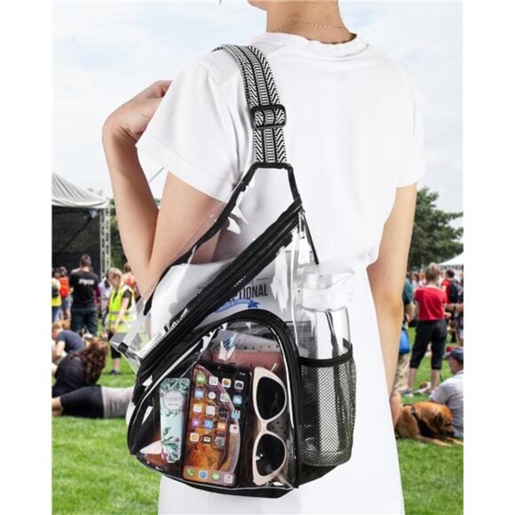 Clear Sling Bag, Clear Bag Stadium Approved, Transparent Shoulder - Picture 6 of 7